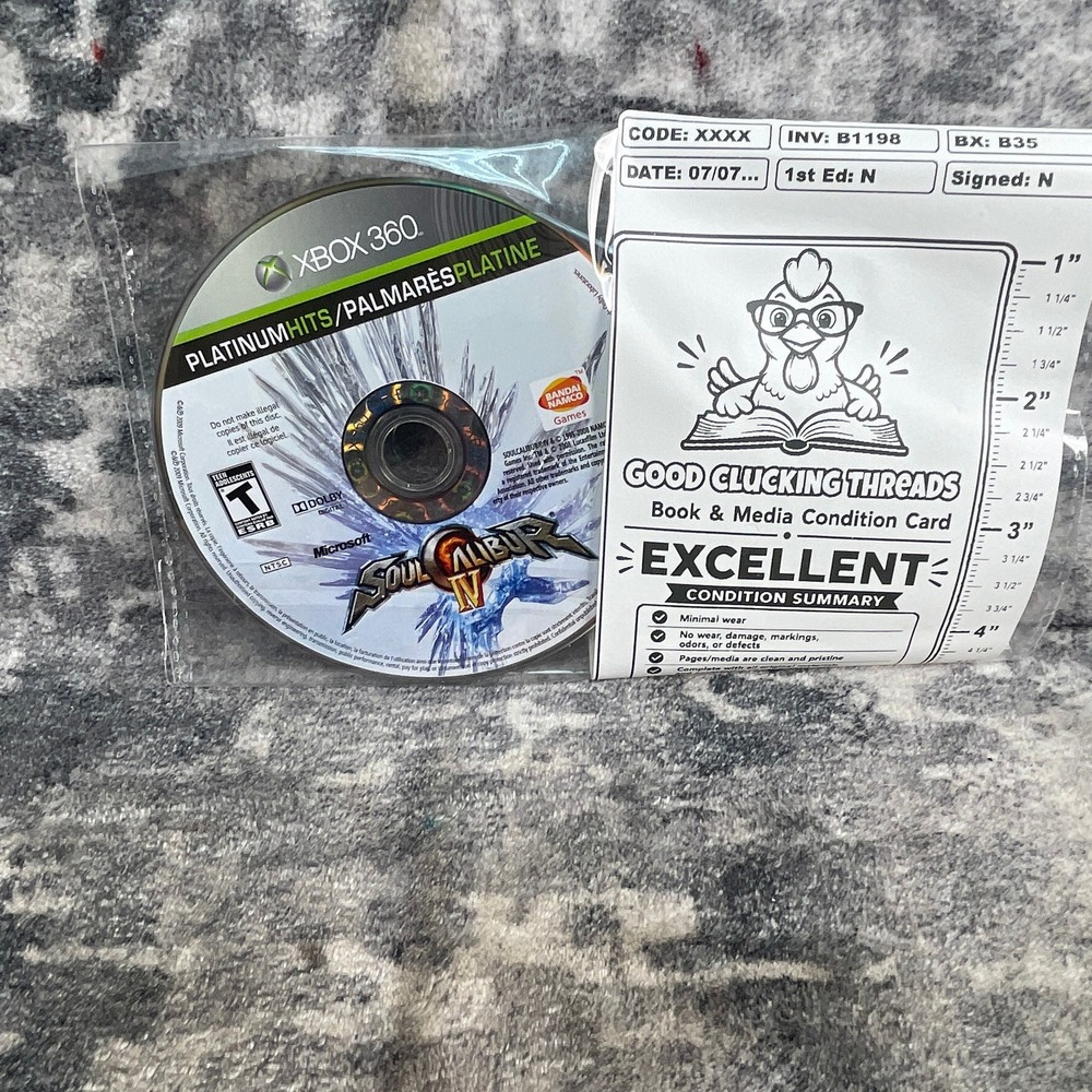 SoulCalibur IV Xbox 360 Platinum Hits Namco 2008 Fighting Game Disc Only